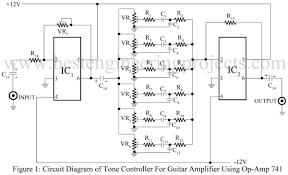 The following diagram is the schematic of gibson rd artist bass guitar circuit notes: Tone Control For Guitar Amplifier Using 741 Engineering Projects