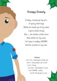 Creepy Crawly Poem Kids Poems Kindergarten Songs Preschool Songs