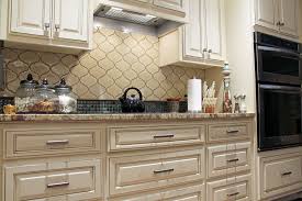 Traditional Kitchen Ideas White Cabinets Arabesque Backsplash Tile With 1 White Tile Kitchen Backsplash Traditional Kitchen Backsplash Country Kitchen Tiles