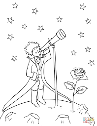 Little Prince With Telescope Coloring Page Free Printable Coloring Pages Prince Drawing Coloring Pages The Little Prince