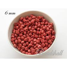 Farbe koralle , alpina feine farben no. 50 Holzperlen 6 Mm Perlen Farbe Koralle Burnt Coral