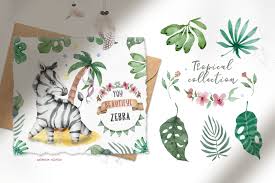 Try to search more transparent images related to tree plan png |. Cute Zebras Watercolor Jungle In Illustrations On Yellow Images Creative Store
