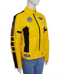 Kill Bill 2 Uma Thurman Yellow Leather Jacket Top Celebs Jackets Stylish Leather Jacket Jacket Tops Jackets