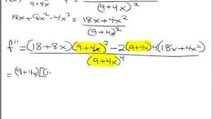 Now to find the derivative of 2x 2 y 2 with respect to x we must recognise that it is a product. Calculus 2nd Derivative With Quotient Rule Youtube