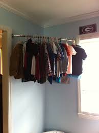 No cutting required to customize the fit for this adjustable length. Pin By Casie Griffin On Organize Diy Clothes Rack Corner Closet No Closet Solutions