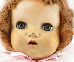 Antique Composition Baby Doll Original Clothes. Porcelain Bisque Face,  Limbs and Cloth Body.