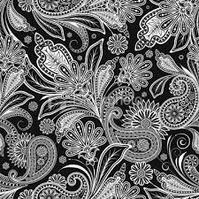 Black And White Paisley Pattern Seamless With Paisley Paisley Pattern Black White Art Paisley Wallpaper