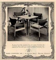 Vintage Furniture Ads Of The 1950s Baker Furniture Finn Juhl Chair Table 1952 Furniture Ads Danish Vintage Furniture Modern Retro Furniture
