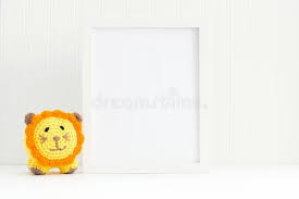 Free design services · holiday gifts for kids · your dream nursery Crochet Lion Nursery Empty Frame Mockup Stock Image Image Of Lion White 139217679