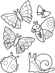 Colorie le petit garçon en brun pour ses cheveux, en bleu clair pour ses chaussettes, ses chaussures, sa chemise, le pantalon est d'un bleu plus foncé. Coloriage Collection De Petites Betes Escargot Papillon Coccinelle Dessin Escargot A Imprimer