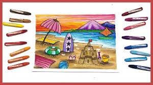 33+ ide gambar pemandangan yang diwarnai dengan crayon. Cara Menggambar Dan Mewarnai Pemandangan Pantai Dengan Crayon Oil Pastel Youtube