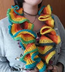 This pattern uses a simple uk treble stitch. Mindless Mandala Madness Ruffle Scarf Free Crochet Pattern Trifles Treasures