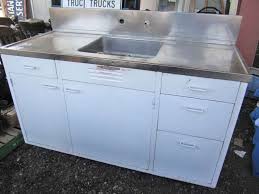 Maybe you would like to learn more about one of these? Albrecht Auctions 50s Vintage Steel Kitchen Sink Cabinet With Stainless Steel Top 60 L American Standard 7298 252 002 Heritage Wall Mount 8 Porcelain 1 4 Turn Handles New Five Years Ago Lifetime Ceramic Disc