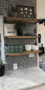 Swap the traditional kitchen cabinet setup for open shelving, especially ones made of reclaimed slabs of wood. Modern Farmhouse Kitchen Open Shelving In Kitchen Using White Oak Slabs Country Austin By Cm Interiors Houzz Ie