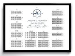 Nautical Compass Wedding Seating Chart Template Compass