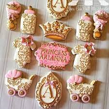 Baby Shower Cookies That Are Too Cute To Eat Baby Shower Princess Theme Royalty Baby Shower Baby Shower Cookies