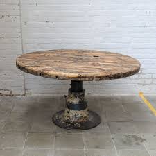 Vintage Industrial Round Table 1950s H79 X D138 Cm Vntg 850 In 2020 Vintage Industrial Table Vintage