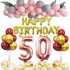 Amazon Com 50th Birthday Party Decorations For Women 50th Balloons Birthday Gift 50th Birthday Party Decorations Birthday Wishes Flowers 50th Birthday Wishes