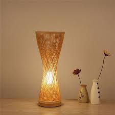 Spiral Bamboo Table Lamp Creative Japanese Desk Light Bedroom Study Decorative Lighting Vase Table Lamp Retro Table Lamps Floor Lamp Styles