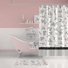 Black And White Shower Curtain Farmhouse Black And White Floral Shower Curtain With Bath Mat Floral Bath Curtain Country Farmhouse Bathroom Decor Extra Long