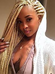 If you are looking for braided hairstyles blonde hairstyles examples, take a look. She Make You Say Oh Hair Styles Box Braids Hairstyles Braided Hairstyles