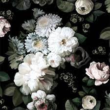 33 ft (per double roll) modern wallpaper black and white design peel and stick wallpaper american made artsy bohemian orange floral happy. Dark Floral Wallpaper Black Floral Wallpaper Ellie Cashman Design