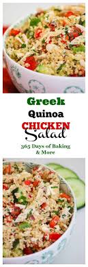 Greek Quinoa Chicken Salad With Rotisserie Chicken Quinoa Feta Cheese Bell Peppers Cucumber And Healthy Salad Recipes Vegetable Recipes Rotisserie Chicken