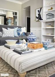 Style A Coffee Table Or Ottoman 3 Ways Citrineliving Hamptons Living Room Coffee Table Design Ottoman Coffee Table