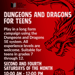Dungeons & Dragons for Teens, grades 7+