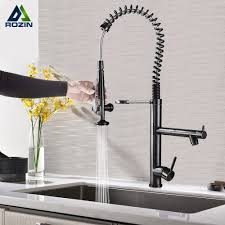 This tutorial shows you how to install a pull down spray kitchen faucet. Rozin Black Tall Spring Kitchen Faucets Pull Down Sprayer Kitchen Faucet Single Handle Hot Cold Water Mixer Tap 360 Rotation Cra Buy Single Handle Kitchen Sink Faucet New Arrival Brass Hot And