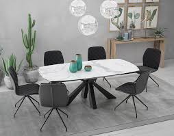 An extensive collection of scandinavian moderns and contemporary furniture awaits you, especially our modern dining room pieces. Dining Table Phoenix Mat Marble Ceramics Black Lacquered Steel 200 260x100x76 Cm Dt070ma