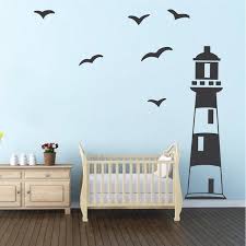 Lighthouse Wall Decal Kids Room Lighthouse Wall Vinyl Boys Lighthouse Wall Decal Vinyl Removable Ocean Scene Wall Decal Seaside B21 Wandaufkleber Kinderzimmer Vinyl Wandsticker Kindergarten Wandtattoos