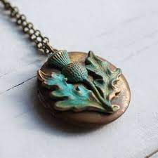 Scottish Thistle Locket Scottish Gift Thistle Necklace Leaf Thistle Jewellery Scottish Jewellery Scottish Thistle