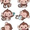 The following sequence explains how to draw a monkey in stages, standing on four legs. 1