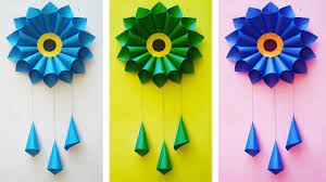 This wall decor is really magical and fun. Paper Craft Wall Hanging Craft Ideas Diy Art And Craft Room Decoration Creative Art Youtube