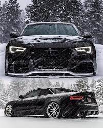 Black Audi Quattro On Snow Black Audi Audi S5 Luxury Cars Audi