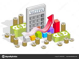 business success income growth concept calculator chart