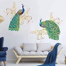 Get it as soon as mon, jan 18. Amazon Com Decalmile Peacock Wall Decals Animal Bird Wall Stickers Living Room Bedroom Wall Art Decor Home Kitchen