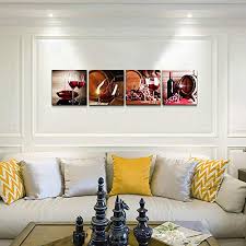 Perfect for your living room, dining room or even your office space. Kitchen Wall Art For Dining Room Wall Decor Still Life Wine Fruit Goblet Canvas Prints Artwork Wine Barrel Bar Watercolor Painting Family Wall Decorations Restaurant Bedroom Decor 4 Piece Set Pricepulse