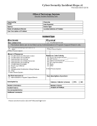 Cyber Security Incident Report Template Templates At In State Report Template Best Sample Template In 2020 Security Report State Report Template Cyber Security