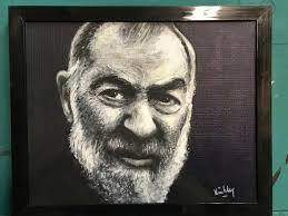 Padre Pio Black and White Fine Art Postcard