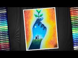 I have also made a handmade and beautiful p. World Environment Day Poster Drawing With Oil Pastel Step By Step Double Exposure Drawing Environment Painting World Environment Day Posters Poster Drawing