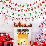 HOWAF Christmas Reindeer Bunting, Santa Sleigh Banner Christmas Garland  Bunting Hanging Christmas Party Decoration Winter Holiday New Year Xmas ...