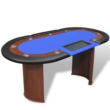 Blue Poker Card Table Dealer Area Chip Tray Artificial Leather 10 Player Stand 271 00end Date Nov 24 Ebay Sales Home G Poker Table Poker Card Game Table