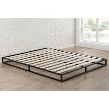 King Size 6 Inch Low Profile Metal Platform Bed Frame With Wood Slat Mattress Foundation In 2020 Metal Platform Bed Low Profile Bed Frame Low Bed Frame