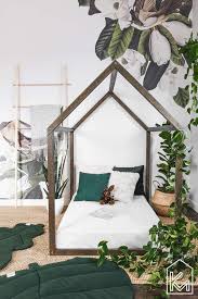 Au King Size Kids House Bed In Dark Wood Color Wood House Etsy House Beds For Kids House Beds Toddler Floor Bed