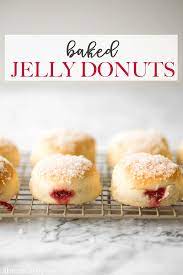 Baked Jelly Donuts With Strawberry Jam Recipe Jam Donut Filled Donuts Baked Dessert Recipes