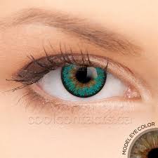 Dark olive green eye shadow: 3 T Aqua Contact Lenses Coolcontacts Ca