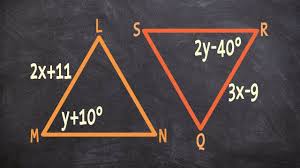 Learning To Find The Value Of X And Y From Congruent Triangles Youtube