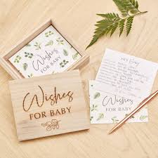 Using the baby shower book as a card is one of the latest trends, so write one of these inscriptions to bring a smile to their face. Botanical Baby Shower Advice Cards And Keepsake Box Ginger Ray